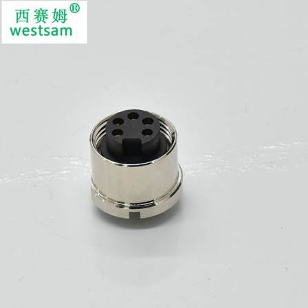 Equipment connector panel installation female 5-core brass gold-plated circular 7/8 aviation plug
