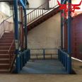 Guide rail type lifting platform, four pillar elevator, customized electric hydraulic cargo elevator door installation according to requirements