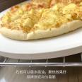 Yueying 14 inch round pizza stone oven baking slate baking cordierite stone baking tray with wire rack handle