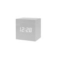 Chuangmite Square LED Wood Clock, Small Alarm Clock, Sound Control, Energy Saving, and Electricity Saving Wood Clock, Electronic Clock, Digital Clock