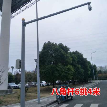Traffic Signal Pole Lighting Engineering Monitoring Smart Octagonal Composite Pole Municipal LED Street Lamp