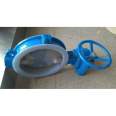 Corona pump valve D341F4 Worm drive lining fluorine butterfly valve lining PTFE manual worm gear soft seal