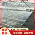 Hot dip galvanized mesh movable seedbed with substrate for melon, fruit, and vegetable cultivation in a multi-span greenhouse, supplied by the manufacturer in stock and shipped in seconds