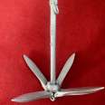 B-type folding anchor ship anchor with four claws. Ship accessories made of malleable steel support customization