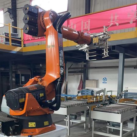 Maintenance and upkeep of KUKA warehouse card handling and palletizing robot loading and unloading carving manipulator