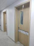 Hospital specific antibacterial steel medical ward doors with single opening and mother leaf support customization