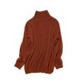Autumn and Winter New Cashmere Sweater Women's 100 Pure Cashmere High Neck Underlay Sweater with European and American Style Pattern Loose and Warm Sweater