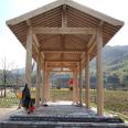 Wooden leisure pavilions in scenic parks, anti-corrosion wooden pavilions, customized outdoor antique solid wooden pavilions, durable and durable