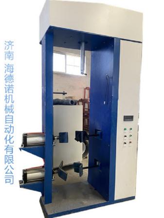 Gas cylinder valve loading and unloading machine with torque meter, supporting equipment for fire cylinder inspection line