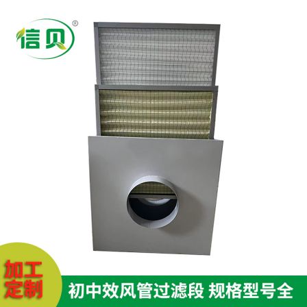 Design and manufacturing of purification equipment for Xinbei junior high efficiency air duct filtration section air conditioning units