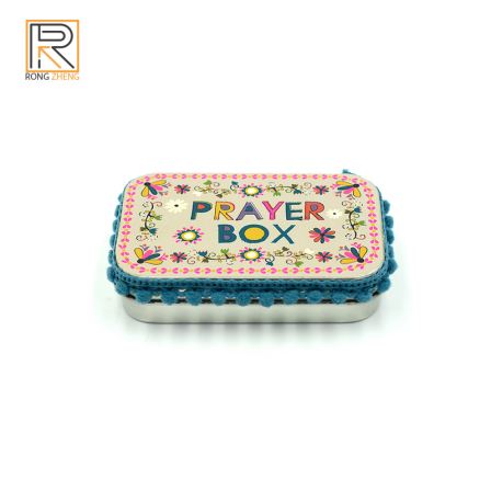 Manufacturer customized mint candy small iron box pocket candy box throat moistening candy metal box sheet Bible box with hinges