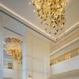 Baoyun Hotel Lobby Large Pendant Lamp Water Drop Shape Engineering Crystal Lamp Office Building Shopping Mall Clubhouse Hall Lighting Fixtures