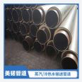 Two step method polyurethane directly buried insulation steel pipe, prefabricated thermal insulation pipe, can be customized