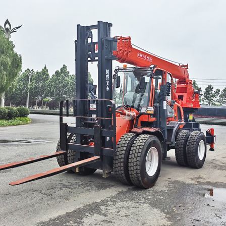 8-ton four-wheel drive off-road forklift with truck crane 4-ton forklift crane integrated machine 5-ton forklift tail crane Jiusheng