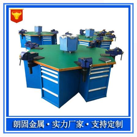 Langgu Heavy Equipment Hexagonal Fitter Platform Technical School Training Mold Hexagonal Operation Platform Six Station Workstation