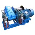 Fast winch for small building factory hoisting. Automatic braking after power outage of winch