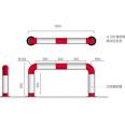 U-shaped anti-collision guardrail with red and white steel pipe bumper for Sinopec's dedicated gas station