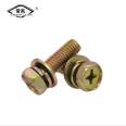 Changlan Three Combination Bolt Grade 8.8 Combination Screw Recessed Half Round Head Outer Hexagonal Self equipped Flat Spring Pad