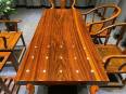 Orkan solid wood large board tea table, desk, drawing, reception, office dining table, chair combination, whole board