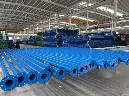 Double flange connection, fire protection plastic coated steel pipe DN100, grooved epoxy resin composite steel pipe, 6m
