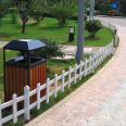 Green lawn guardrail in the park community, PVC plastic steel fence, flower pond garden isolation fence, spring rain