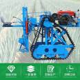 Fully hydraulic operated walking track type vegetable harvesting machine for picking and digging scallions and ginger, and for harvesting large scallions and ginger