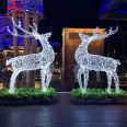 Outdoor light carving products Christmas decoration Christmas deer colored lanterns Huayicai customized 2023 holiday lighting decoration