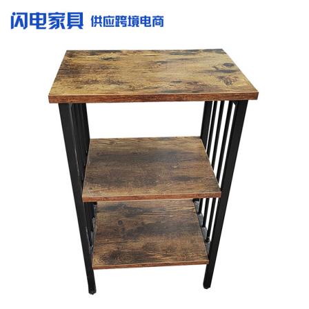 Manufacturer's direct supply of double floor metal solid wood shelves for home kitchens, storage racks, sorting racks, and receiving foreign trade orders