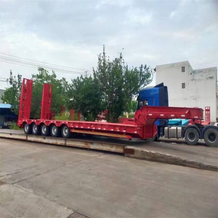 13.75 meter hook machine plate truck, large excavator, semi-trailer, hydraulic ladder transport vehicle