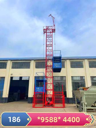 Single column double cage material elevator, single cage construction elevator, gantry type loading platform, customized mast machine