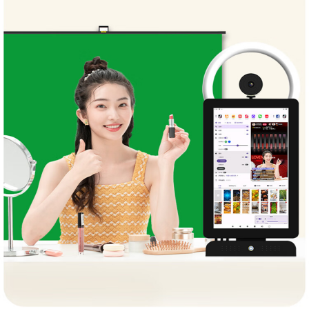 Zhixin 15.6-inch desktop intelligent live streaming all-in-one machine, capacitive touch screen beauty, and live streaming green screen cutout of the host