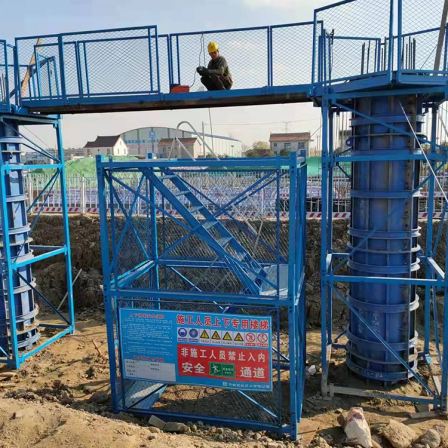 Source supply box type safety ladder cage construction safety cage ladder has a long service life