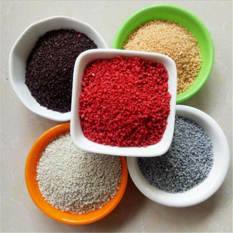 Dyeing, sintering, colored sand bottle painting, epoxy flooring, sintered sand, artificial beach net, red sand