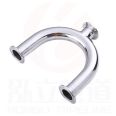 Sanitary grade quick fitting U-shaped tee 304/316L food 180 degree chuck clamp stainless steel pipe fittings