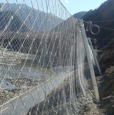 Active slope protection net galvanized flexible steel wire rope diamond net CN/06/300 mountain tunnel stone blocking net