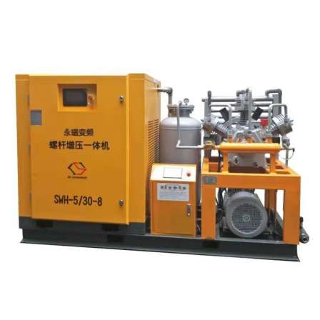 Bottle blowing machine pipeline pressure test 3/4/5/6/7 cubic screw booster air pump air compressor 30/40/60 kg