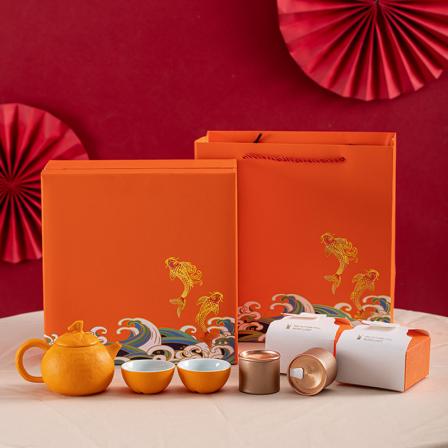 Ceramic Gift Set Mid Autumn Festival Gift Two Tea Leaves and Two Cakes Moon Kung Fu Tea Cup Business Gift