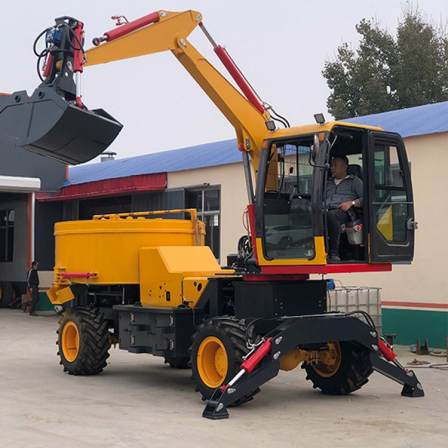 Cement mixer, diesel vertical self-propelled excavator, self loading mixer, concrete automatic loading mixer
