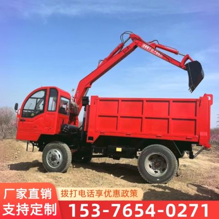 Truck mounted excavator for digging, loading, and transportation in the sand field