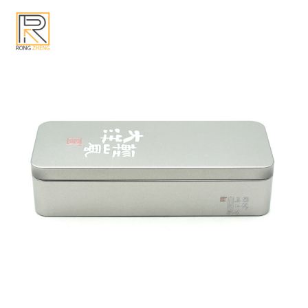 Customized rectangular metal box gift packaging box with inner stopper cover for tinplate tea from the source manufacturer