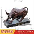 Square Bronze Bull Pure Bronze Bull Ornaments Large Charging Bull Sculpture Custom Juxi Bronze Carving Factory