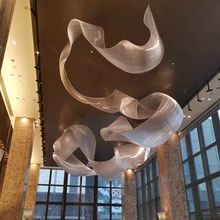 Crystal ribbon lights in the hotel lobby, sales department of the shopping mall, sand table project, chandelier, Baoyun large art chandelier