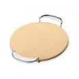 Pizza stone with iron handle barbecue baking set oven pizza baking pan Cordierite pizza stone two piece set