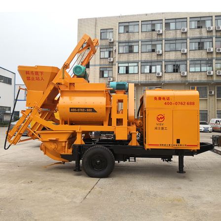 Weishi Heavy Industries concrete towing pump, fine stone mixing and conveying pump, small ground pump, flexible movement