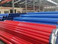 Internal and external plastic coated composite pipes for mining use. Plastic coated pipes for underground use in coal mines can be customized with dual resistance coated steel pipes