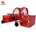 Four wheeled tractor with residual film recycling machine, corn straw cleaning machine, peanut and garlic mulch film collection machine