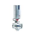 Hygienic food grade pneumatic quick installation butterfly ball valve Q681F stainless steel head 304 butterfly valve