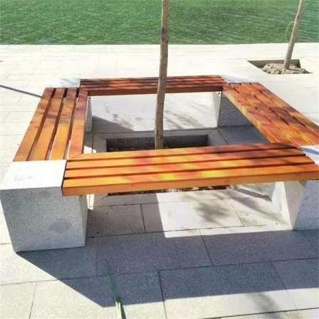 Fenjun project anti-corrosion wooden park chairs, outdoor leisure benches, community public row chairs