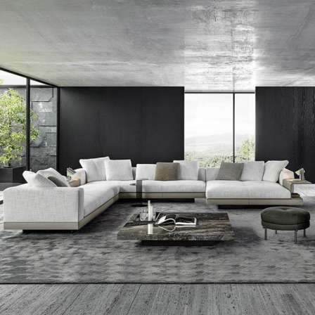 Nordic light luxury fabric furniture, simple modern living room, large unit combination, Guifei Technology fabric sofa, designer style