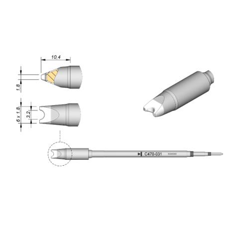 Spain JBC soldering iron nozzle C470-031 soldering iron head T470 handle uses HDE high-power soldering station